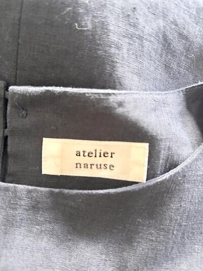 【美品】atelier naruse アトリエナルセ リネンワンピース　ネイビー　 画像8