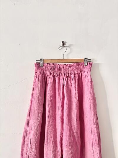 ヂェン先生の日常着 綿麻 テーパードパンツ ピンク フリーサイズ　 画像5