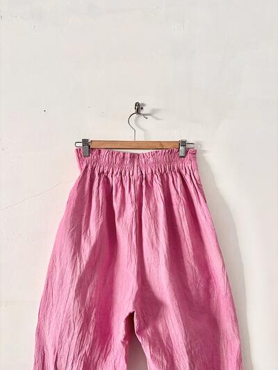 ヂェン先生の日常着 綿麻 テーパードパンツ ピンク フリーサイズ　 画像3