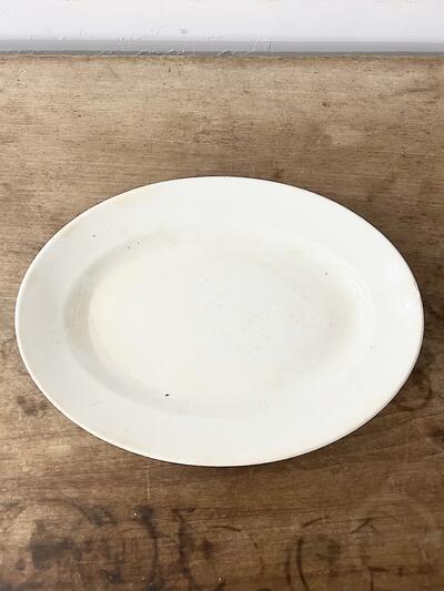 【フランスアンティーク】 白磁 オーバルプレート 大皿 31cm / 蚤の市 ブロカント 画像6