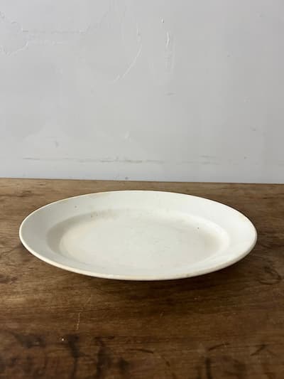 【フランスアンティーク】 白磁 オーバルプレート 大皿 31cm / 蚤の市 ブロカント 画像1