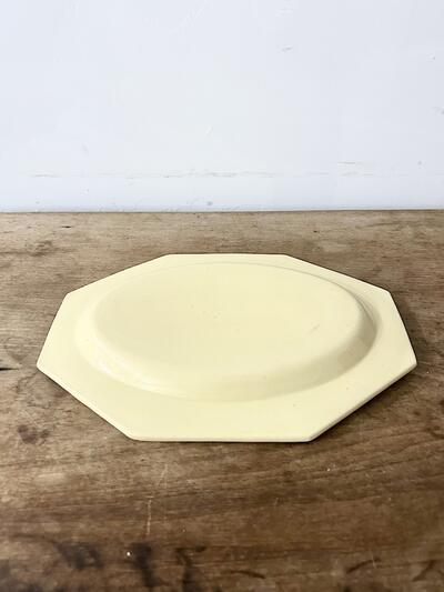 【フランスアンティーク】 アプト窯 黄釉 オクトゴナル プレート 32cm 画像5