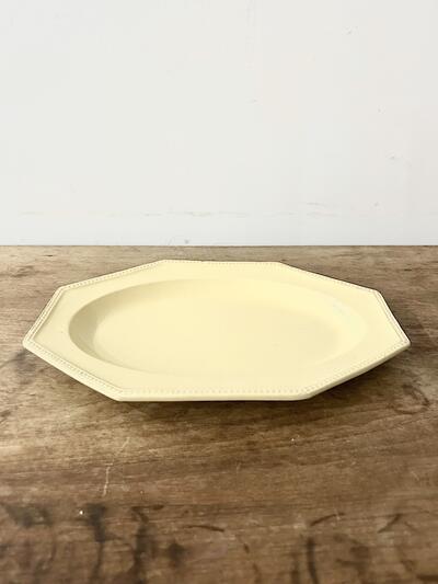 【フランスアンティーク】 アプト窯 黄釉 オクトゴナル プレート 32cm 画像2