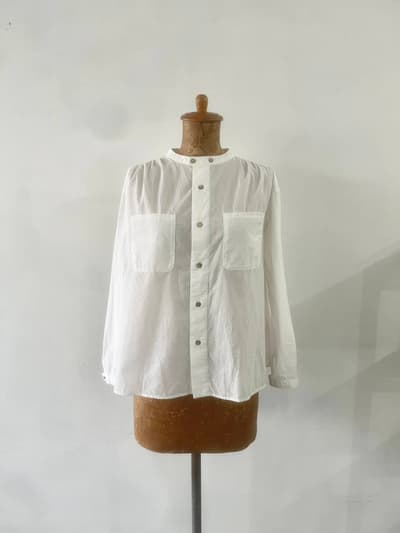 PAL’LAS PALACE　ノーカラーシャツ　白　pal’las palace 画像1