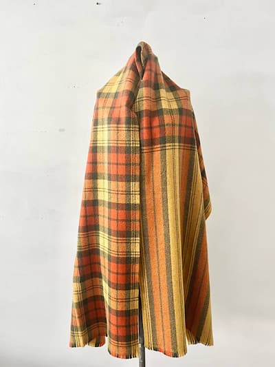 【美品】GALERIE VIE　ウールチェックストール　大判 画像1