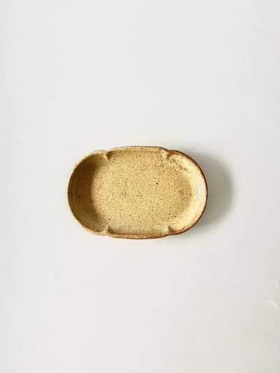 【美品】庄司理恵　わら灰　オーバル皿 画像1