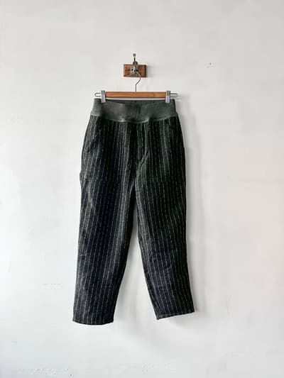 【美品】DEEP BLUE　ストライプパンツ　ウール混　Lサイズ 画像1