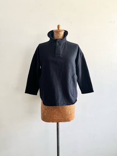 le glazik　ウールナイロンシャツ　ネイビー　36 画像1
