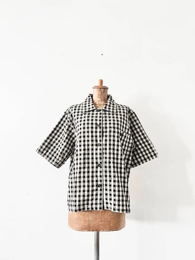 【美品】MHL　NATURAL COTTON GINGHAM 　ギンガムシャツ　サイズⅢ 画像1