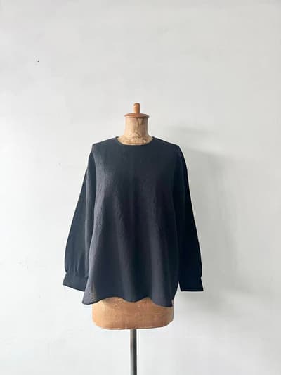 【美品】maison de soil BOILED WOOL PLAIN BACK OPEN SHIRT 画像1