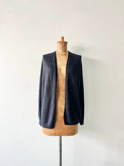 【美品】中川政七商店　リネンウールカーディガン　ニット羽織　ネイビー 画像1