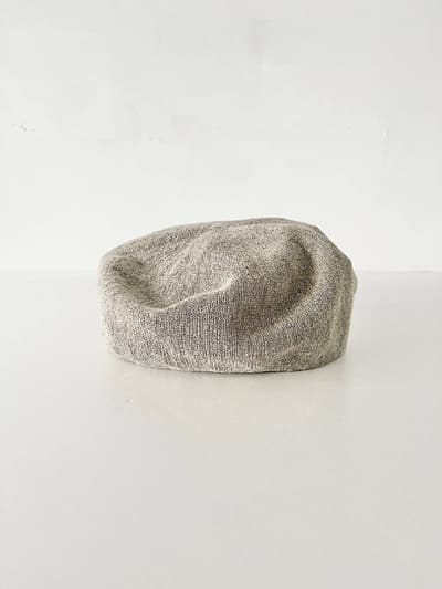 【美品】45R　コットンリネン ベレー帽　サンドベージュ　サイズ１ 画像1