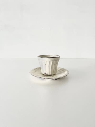 【美品】後藤義国　　縞　カップ＆ソーサー 画像1