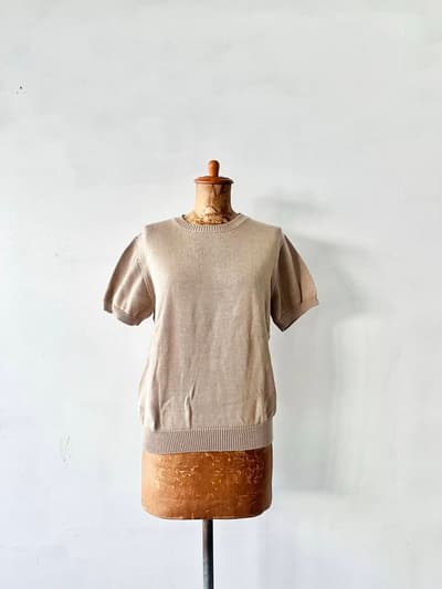 VAN DER STRAETE　半袖ニット　サイズS　ベージュ 画像1