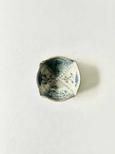 【美品】加賀美円　角鉢　魚　花    画像1