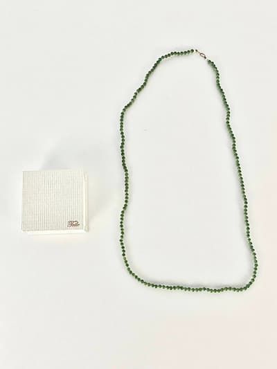 【美品】atelier d’antan購入　ネックレス10K+デットストック吹きガラス　85cm　グリーン　 画像1