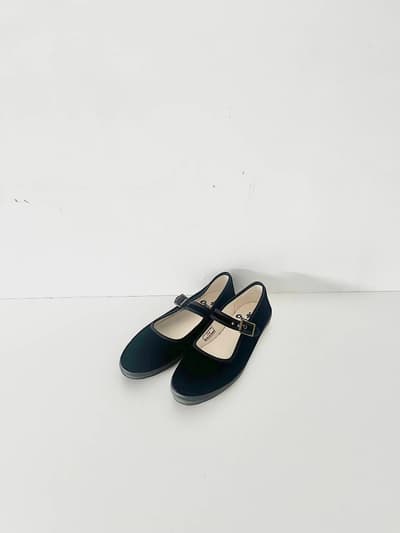 【美品】ORCIVAL　ストラップシューズ　ベルベット　24.0cm 画像1
