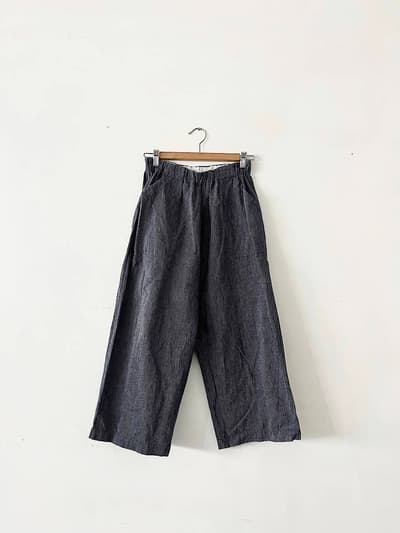 【美品】ヤンマ産業　ストライプパンツ　ウエストフリー　 画像1