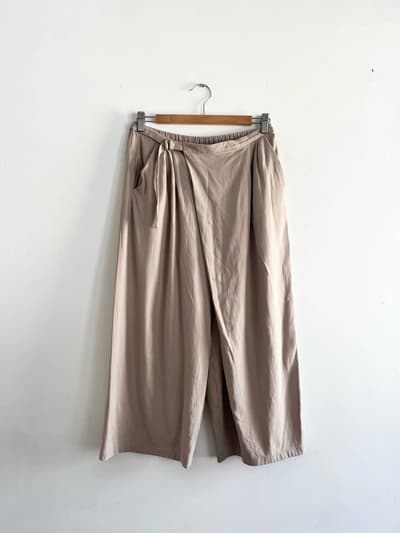 evameva　cotton double wrap pants 　ベージュ　E2011026 画像1