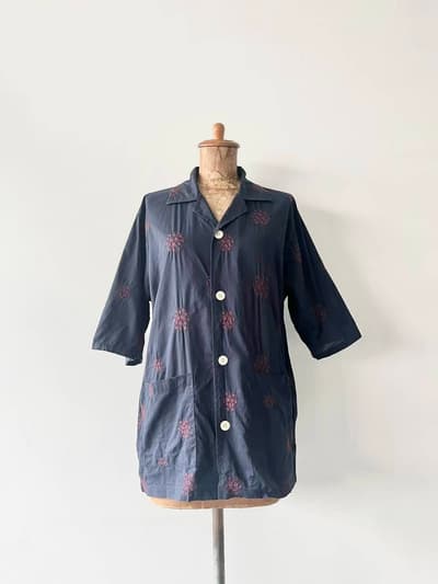 【メンズ】needles　フラワー刺繍オープンカラーカバナシャツ　サイズM 画像1