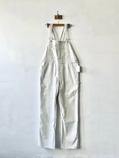 【未使用】TOUJOURS　コットンサロペット　ヘリンボーン生地　グレーホワイト　サイズ２ 画像1