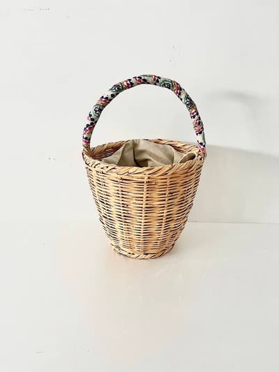 【美品】RECTANGLE　BUCKET BASKET　かごバック　 画像1