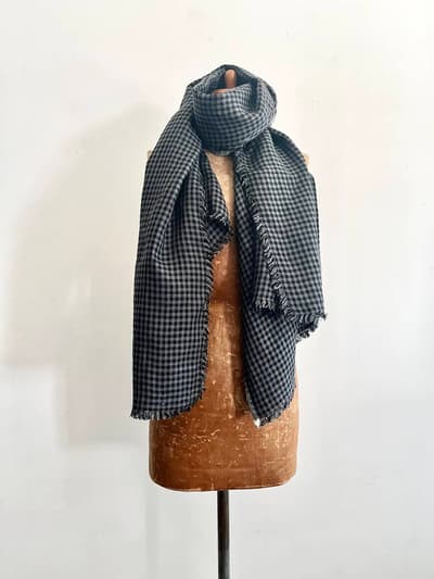 【美品】fog linen works　トゥズ　フリンジスカーフ　テオ　リトアニアリネン 画像1