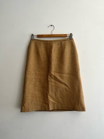 MARGARET HOWELL×HARRIS TWEED　ウールスカート　ベージュ 画像1