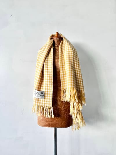 【美品】R&D.M.Co- OLDMAN'S TAILOR　ブランケット　白黄色 画像1