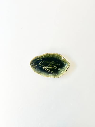美濃焼　織部　木の葉小皿　 画像1