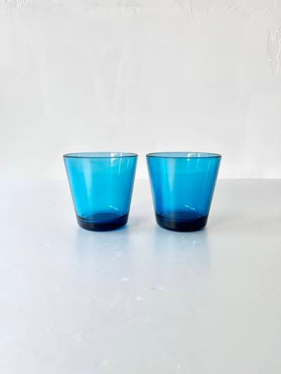 【美品】iittala 　カルティオ　ターコイズ　2点セット 画像1