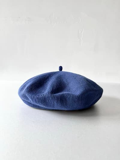 Lin  francais  d'antan　リネンコットンベレー帽　ブルー 画像1