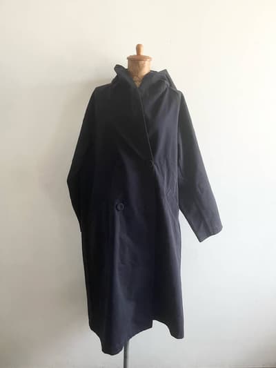 CLASKA購入　HAU　cotton wool chino coat ネイビー 画像1