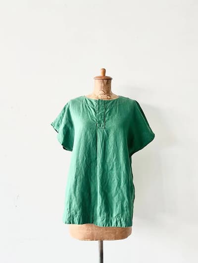 【美品】D.M.G　リネンブラウス　グリーン　サイズF 画像1