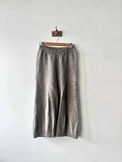 BLACK CRANE　コットン　ウール　リネン　ワイドパンツ　XS 画像1