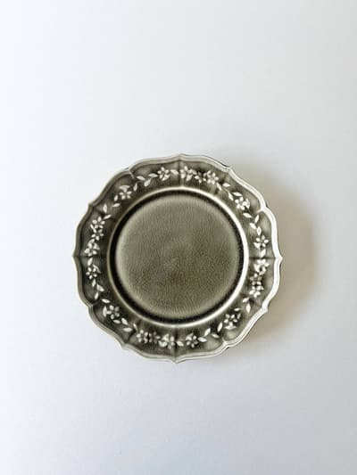 【美品】阿部慎太朗　6寸皿　グレー　1 画像1