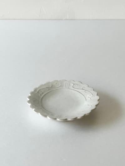 【美品】大井博史　粉引　唐草　豆皿　④ 画像1