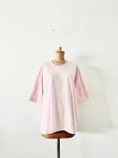 【美品】45R　VネックTシャツ　サイズ4　ペールピンク 画像1