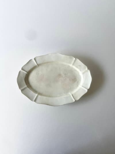 大井博史　粉引楕円皿　24.5×17 画像1