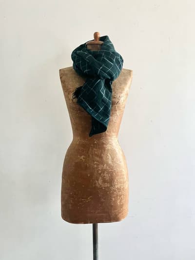【美品】Kvell　チェック柄ウールストール 画像1