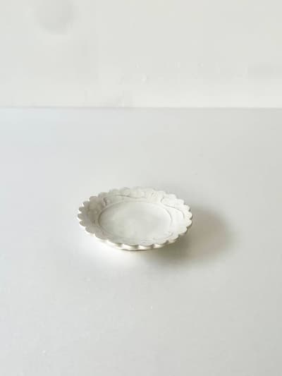 【美品】大井博史　粉引　唐草　豆皿　① 画像1