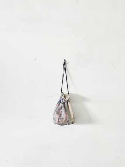 インドヴィンテージファブリック　巾着バッグ 画像1