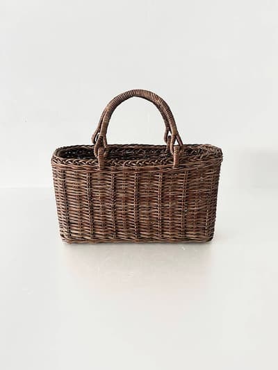 【美品】あけび　かごバッグ　横長 画像1