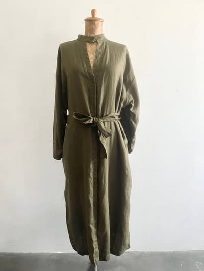 【美品】JOUNAL STANDARD relume　前開きワンピース　リネン　麻 画像1