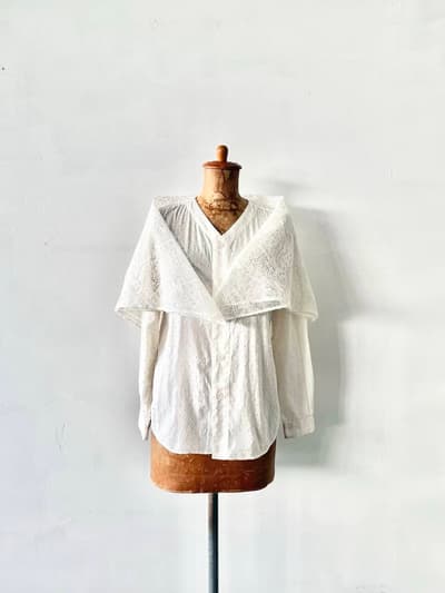 ASEEDONCLOUD　レース刺繍羽織ドットブラウス　コットン 画像1
