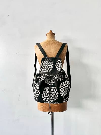 marimekko puketti　リュックサック　黒　コットン 画像1