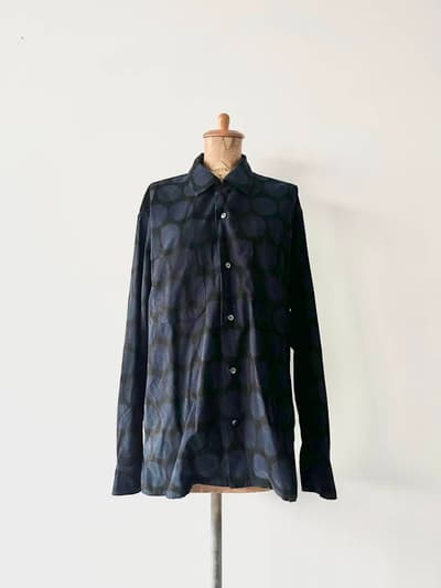 【Men's】MOJITO　コーデュロイドット柄アブサンシャツ　サイズL  画像1
