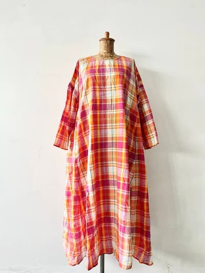 BEARDSLEY　マドラスチェックワンピース　サイズF　 画像1