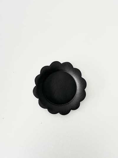 【美品】加藤益造　黒花プレート 画像1