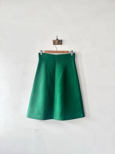 【美品】JIL SANDER　ウールスカート　34　グリーン 画像1